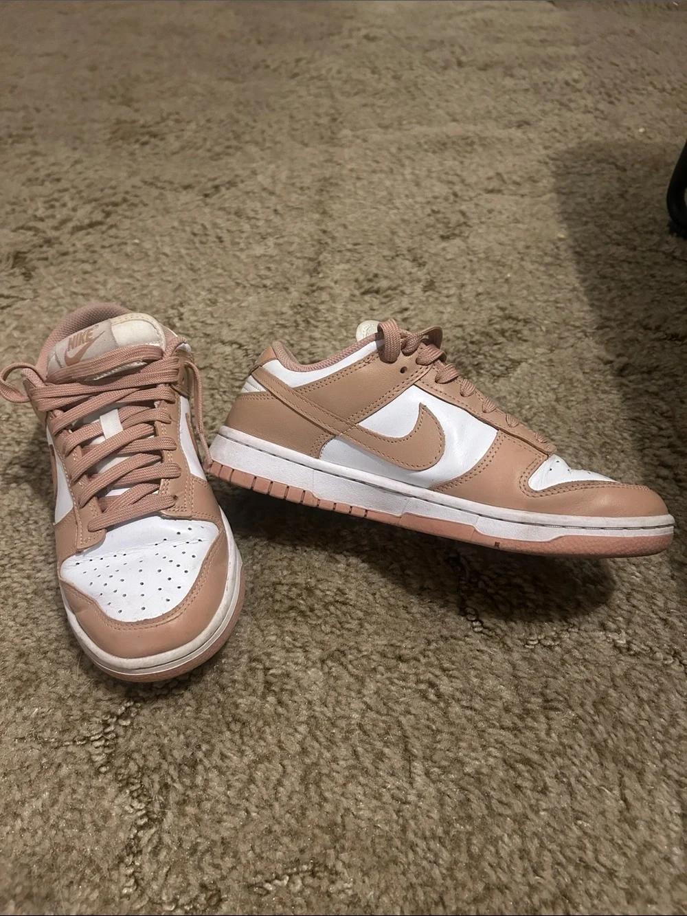 Nike Women’s Low-Top Sneakers in White and Dusty Rose